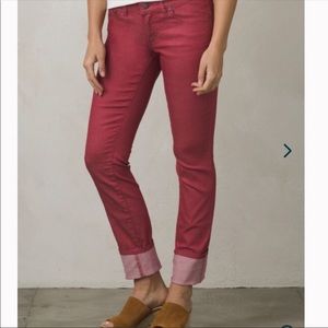 prAna Sunwashed Red Kara Organic Cotton Jeans